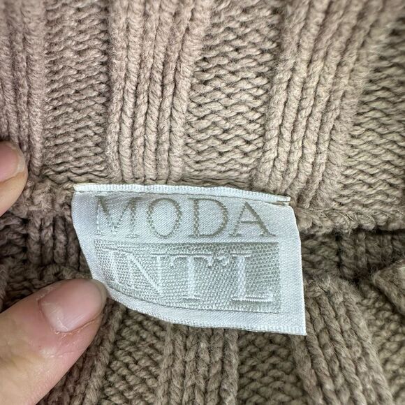 Vintage Sweater Women’s S Brown Turtleneck Cable knit Cropped Made in USA - Picture 3 of 8